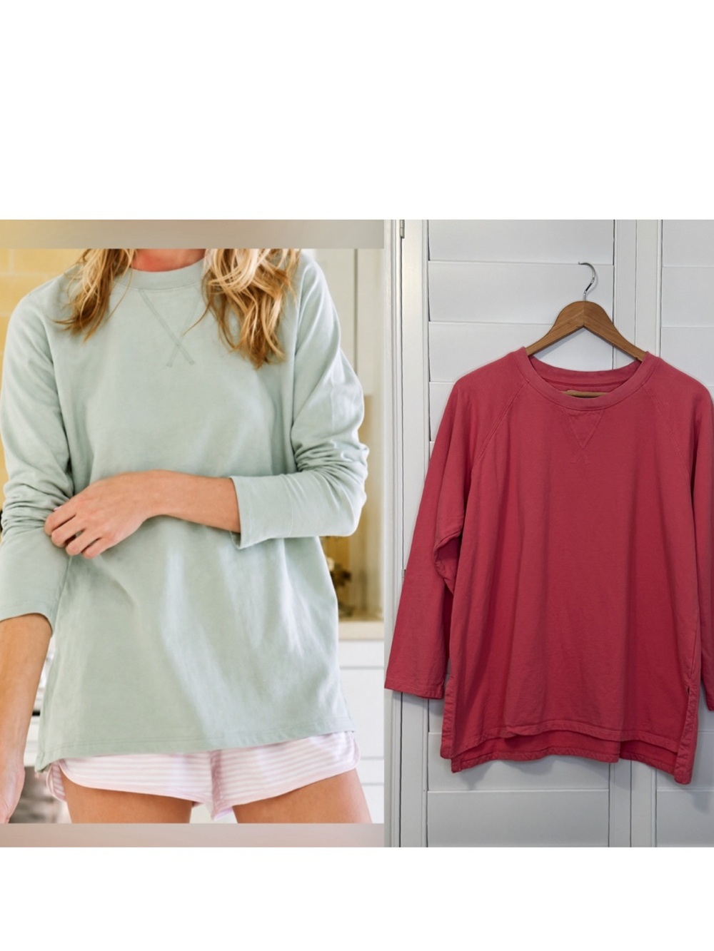 LAKE pajamas coral crewneck sweatshirt